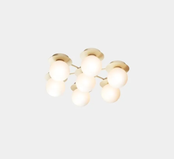 Applique ou plafonnier, Liila Star, laiton, verre opalin, L48,6cm, H54cm - Nuura