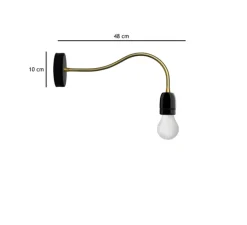 Applique ou plafonnier, Light.040, noir et or, LED, Ø10cm, H48cm - ZANGRA