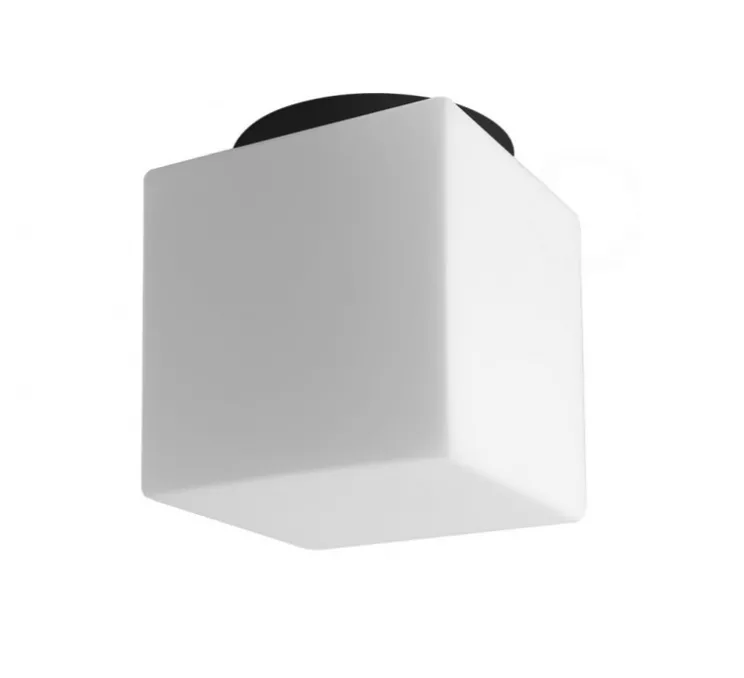 Applique ou plafonnier, light.o.120, noir, IP44, L14cm, H15,6cm - Zangra