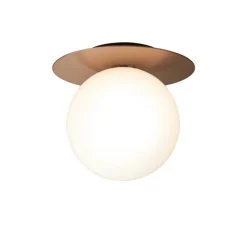 Applique ou plafonnier, Liila 1 Large, globe opalin, bronze, IP44, Ø25,5cm, H23cm - Nuura