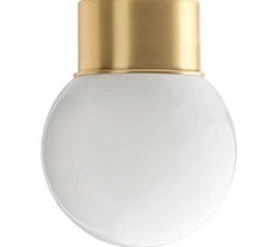 Applique ou plafonnier, light.131, avec glass003, laiton, verre opalin, Ø12,5cm, H16cm - Zangra