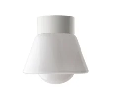 Applique ou plafonnier, light.o.016, avec glass019, blanc, IP54, Ø17cm, H18,9cm - Zangra