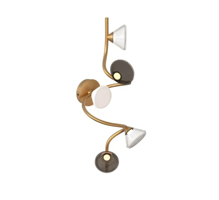 Applique ou plafonnier, Linfa 565.45, or chaud, IP40, LED, dim, 2700K, 1750 lm, L25cm, H78cm - Tooy