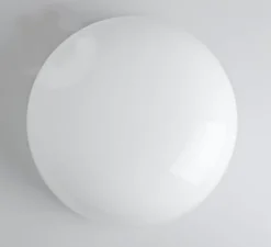 Applique ou plafonnier, light.077, verre soufflé blanc, Ø25cm, H12cm - Zangra