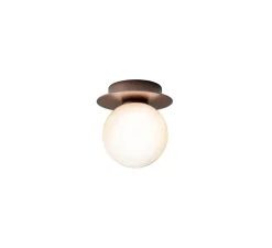 Applique ou plafonnier, Liila 1 small, bronze, verre opal, IP44, Ø14cm, H14,9cm - Nuura