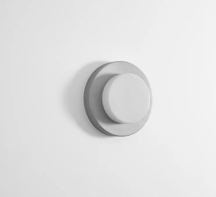Applique ou plafonnier, Lia, argent et blanc, IP44, Ø30cm, H9,5cm - Eno Studio