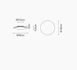 Applique ou plafonnier, Loop F35, transparent, blanc, IP40, LED, dim, 3000K, lm, Ø45cm, H11,5cm - Fabbian