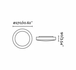 Applique ou plafonnier, LOGOS 1, blanc, IP44, Ø27cm, H9cm - Faro