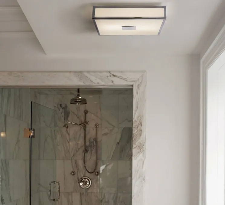 Applique ou plafonnier, Mashiko 400 Square, chrome, IP44, LED, L40cm, H8,7cm - Astro Lighting