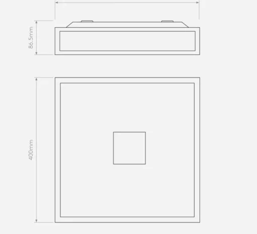 Applique ou plafonnier, Mashiko 400 Square, chrome, IP44, LED, L40cm, H8,7cm - Astro Lighting