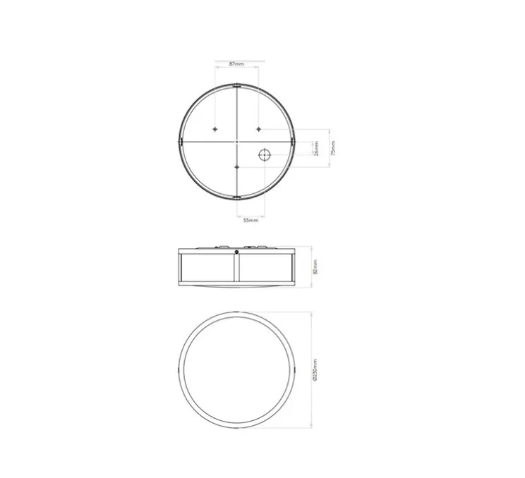 Applique ou plafonnier, Mashiko Round 230, blanc, chrome, IP44, Ø23cm, H8,2cm - Astro