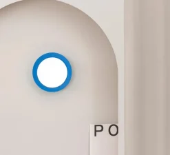 Applique ou plafonnier, MAY, bleu, IP44, LED, 2700K, 300 lm, Ø12cm, P8cm - Faro