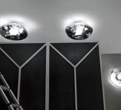 Applique ou plafonnier, Melt, chrome argent,, LED, dim, 3000k, 800 lm, L50cm, H50cm - Tom Dixon