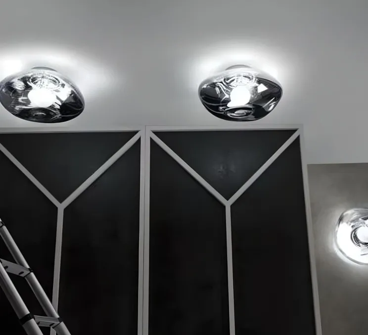 Applique ou plafonnier, Melt, chrome argent,, LED, dim, 3000k, 800 lm, L50cm, H50cm - Tom Dixon