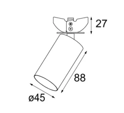 Applique ou plafonnier, Minude, 30°, ano champagne, LED, 2700K, 605lm, L4,5cm, H8,8cm - Modular