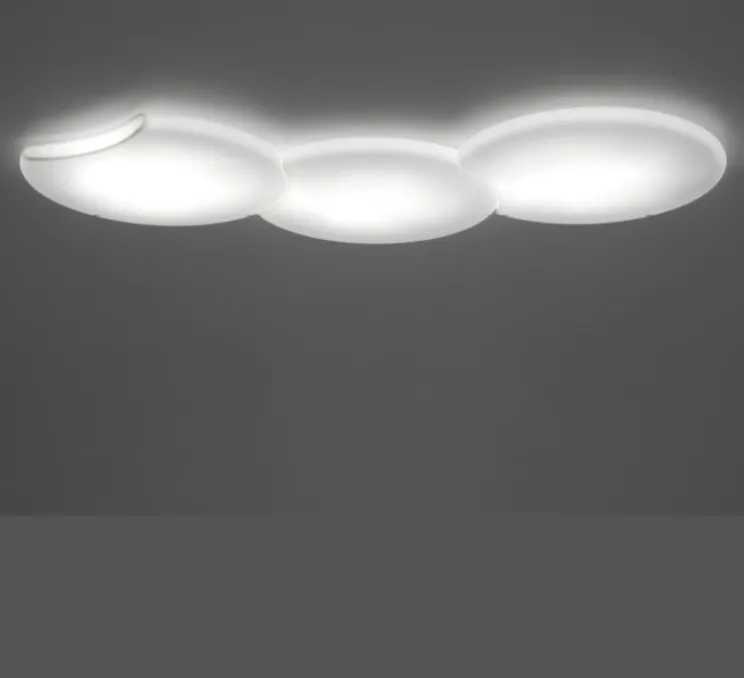 Applique ou plafonnier, Moon, blanc, IP23, LED, 3000K, 3240 lm, Ø70cm, H12cm - Alma light