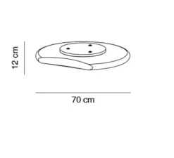 Applique ou plafonnier, Moon, blanc, IP23, LED, 3000K, 3240 lm, Ø70cm, H12cm - Alma light