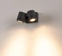 Applique ou plafonnier, MYRA, noir, IP55, L13cm, H18cm - Slv