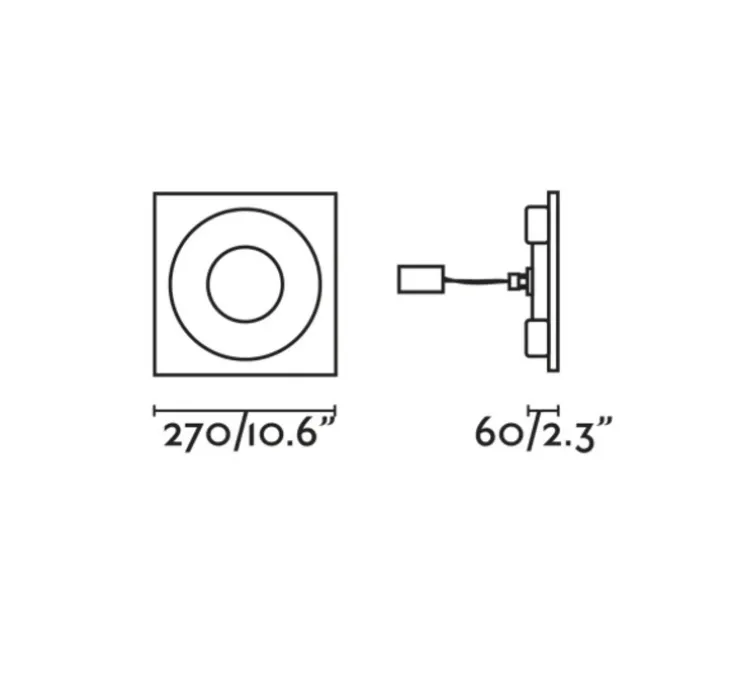 Applique ou plafonnier, Navi, blanc, LED, 3000K, 360 lm, L27cm, H27cm - Faro