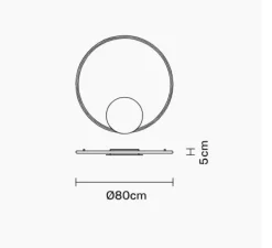 Applique ou plafonnier, Olympic F45, blanc, IP40, LED, dim, 2700K, 4475lm lm, Ø80cm, H5cm - Fabbian