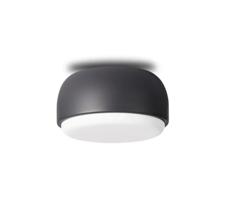 Applique ou plafonnier, Over me, gris foncé, IP44, Ø20cm, H12,5cm - Northern