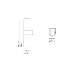 Applique ou plafonnier, Pastilla, blanc, L8cm, H35,5cm - KDLN