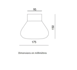 Applique ou plafonnier, Pendulum, Bronze, Ø17,5cm, H15cm - Toscot