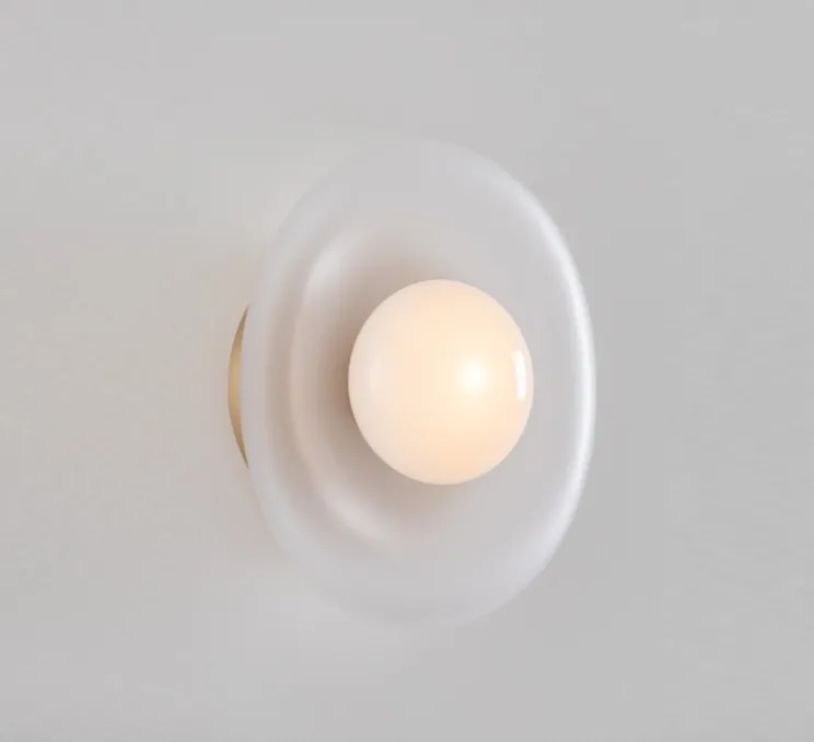 Applique ou plafonnier, Pillow Small, Transparent dépoli, blanc, L16cm, H19,5cm - SkLO Studio