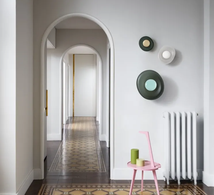 Applique ou plafonnier, Pillow Large, Gris dépoli, bleu céladon, L33,5cm, H40,5cm - SkLO Studio