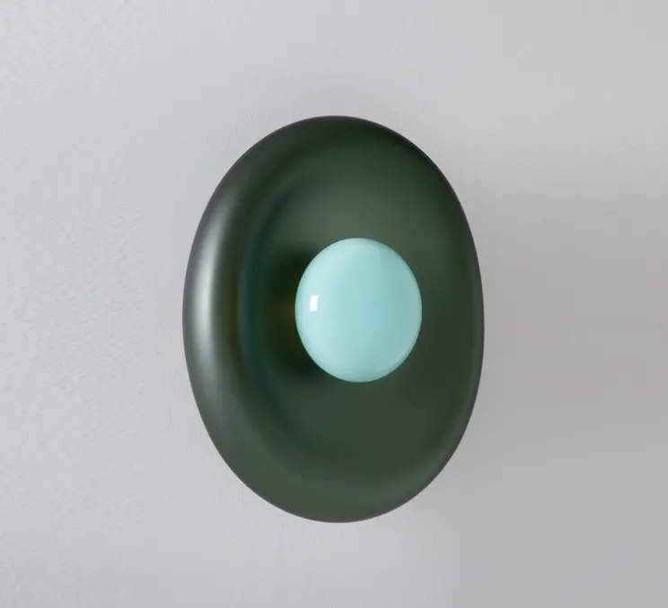 Applique ou plafonnier, Pillow Large, Gris dépoli, bleu céladon, L33,5cm, H40,5cm - SkLO Studio