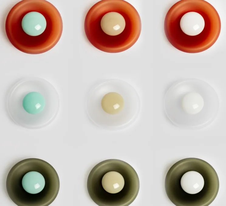 Applique ou plafonnier, Pillow Large, Gris dépoli, bleu céladon, L33,5cm, H40,5cm - SkLO Studio