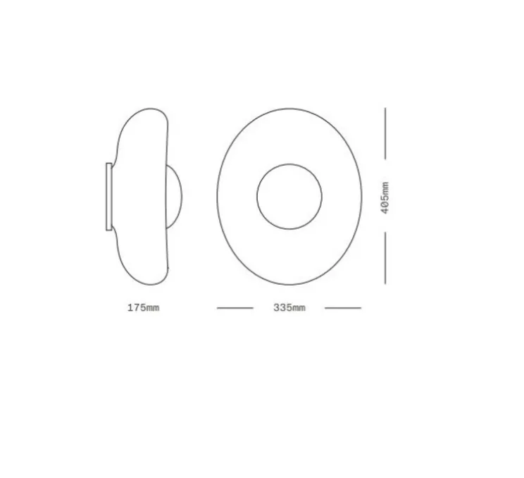 Applique ou plafonnier, Pillow Large, Gris dépoli, bleu céladon, L33,5cm, H40,5cm - SkLO Studio