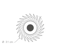 Applique ou plafonnier, Pianumayö, bois de bouleau noir, Ø31cm, H17cm - Piatoni