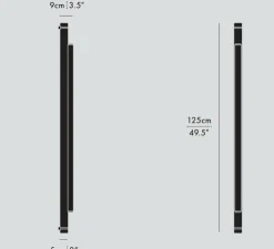 Applique ou plafonnier, Pipeline 125, corps noir et embouts noirs, dim coupure de phase, LED, 2700K, 716lm, H125cm, L5cm - A-N-D