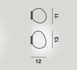 Applique ou plafonnier pour miroir, Gregg Piccola, blanc, IP44, L13cm, H12cm - Foscarini