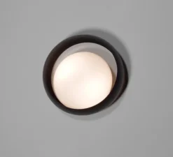 Applique ou plafonnier, Ring W1, noir, Ø25cm, H9cm - B.lux