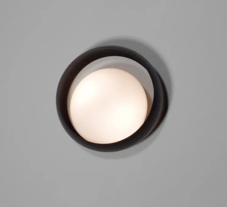 Applique ou plafonnier, Ring W1, noir, Ø25cm, H9cm - B.lux