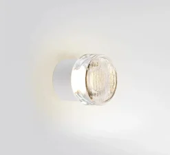 Applique ou plafonnier, Roc mini, transparent et blanc, IP65, LED, 2700K, 291lm, Ø8,5cm - Marset