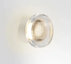 Applique ou plafonnier, Roc, transparent et blanc, IP65, LED, 2700K, 928lm, Ø14cm - Marset