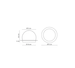 Applique ou plafonnier, Roi disque, or & fumé, Ø15cm, H10,5cm - Robin