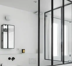 Applique ou plafonnier salle de bain, light.o.091, verre soufflé blanc, IP65, Ø40cm, H40cm - Zangra