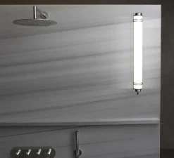 Applique ou plafonnier, Scuba, chrome, IP66, LED, 3000K, 3200lm, L60cm, H7cm - Faro