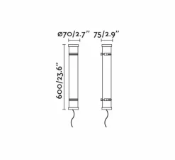 Applique ou plafonnier, Scuba, chrome, IP66, LED, 3000K, 3200lm, L60cm, H7cm - Faro