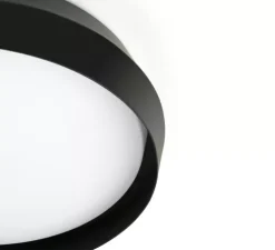 Applique ou plafonnier, Shoku 350, noir, LED, dim, 2700K, lm, Ø35cm, H9,3cm - Faro
