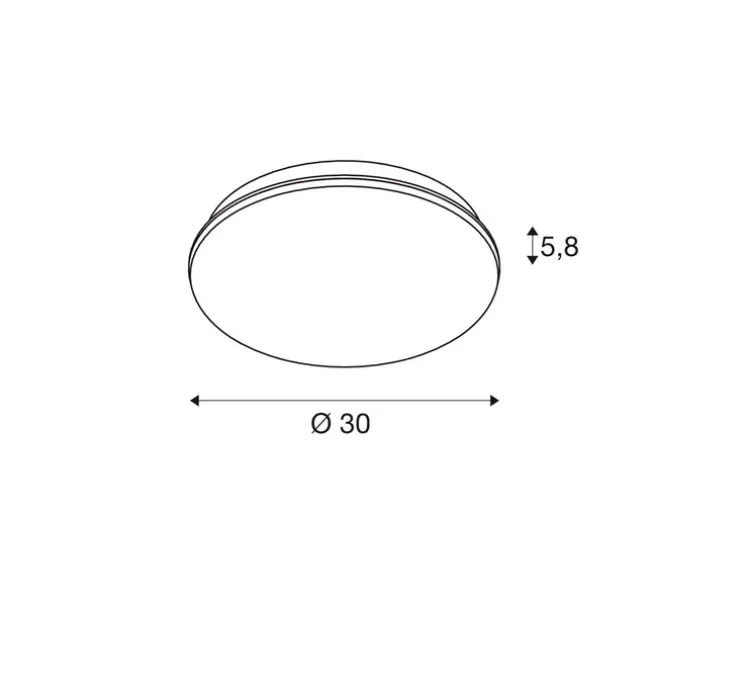 Applique ou plafonnier, Sima, détecteur de mouvement, blanc, IP44, , 3000K, 2200 lm, Ø30cm, H5,8cm - SLV