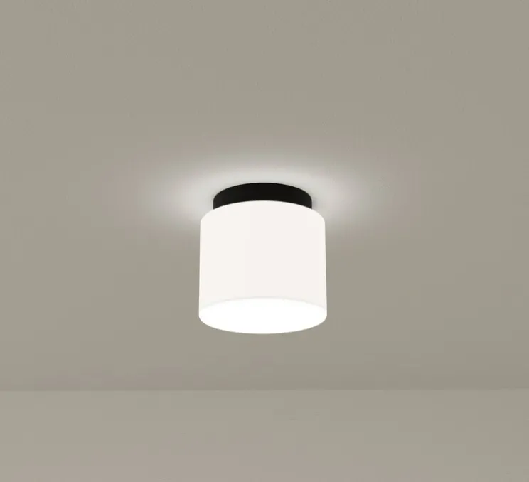Applique ou plafonnier, Spark Single, noir et blanc, LED, dim, 3000K, 424 lm, Ø14cm, H13,6cm - LEDS C4