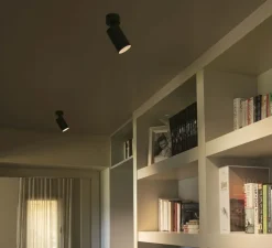 Applique ou plafonnier, Stan LED, noir, orientable, LED, 2700k, 1200lm, Ø6cm, H15cm - Faro