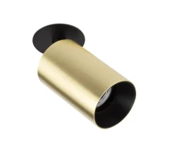 Applique ou Plafonnier, Stan, or satiné, orientable, encastrable, Ø6cm, H13,7cm - Faro