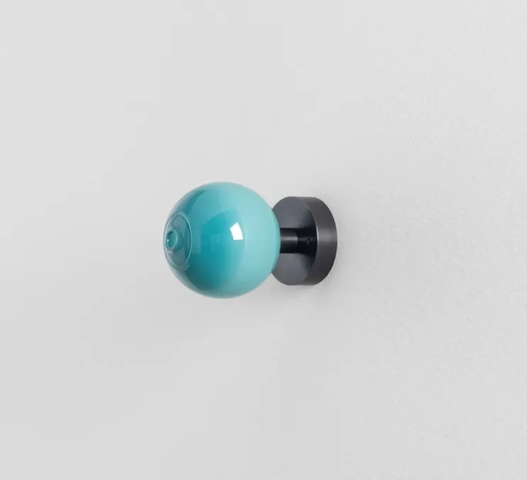 Applique ou plafonnier, Stem x1, Bleu, Noir oxydé, Ø11cm, H15cm - SkLO Studio