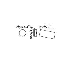 Applique ou plafonnier, Stan, GU10, blanc, orientable, Ø6cm, H15cm - Faro